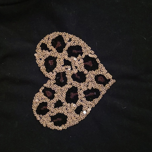 Zara Thick Black T Shirt Dress with Brown Heart - Picture 2 of 3